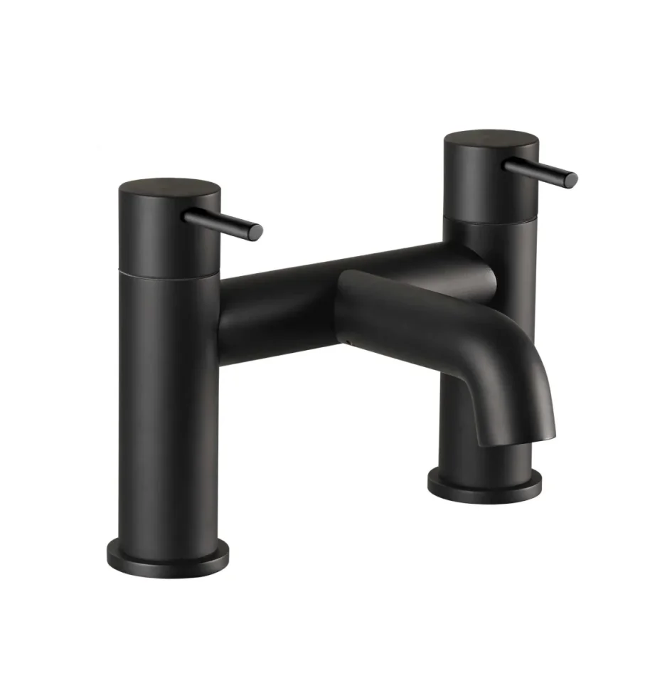 Just Taps Vos Deck Mounted Bath Filler Matt Black product image - Image 1
