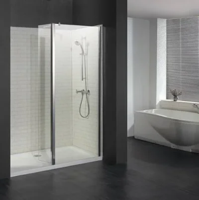 Eastbrook Flipper Walk-in Easy Clean 900mm Front Panel Chrome product image - Image 1