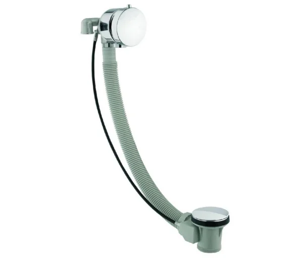 Just Taps Free Flow Bath Filler With Pop Up Waste System 60cm Chrome