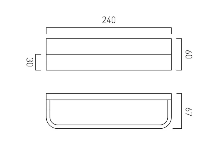 Vado Omika Towel Bar Chrome technical drawing - Image 2