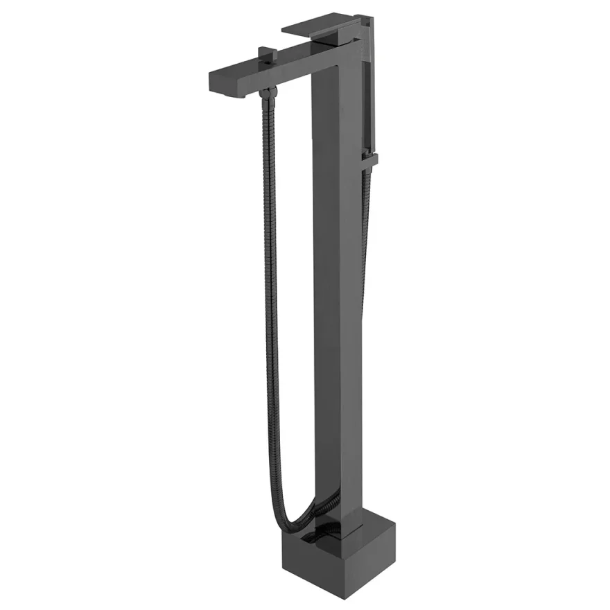 Vado Individual Notion Floor Standing Bath Shower Mixer Brushed Black product image - Image 1