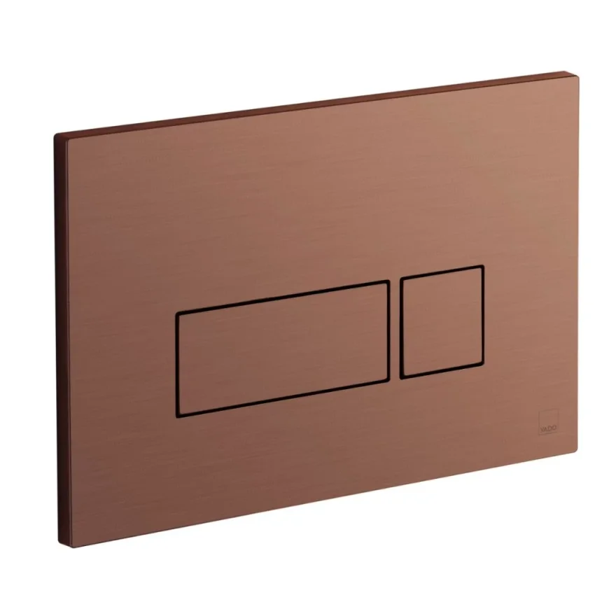 Vado Individual Square Button Flush Plate Brushed Bronze product image - Image 1