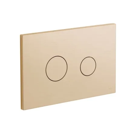 Vado Individual Round Button Flush Plate Brushed Gold product image - Image 1