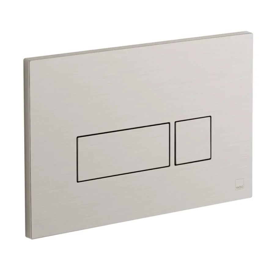 Vado Individual Square Button Flush Plate Brushed Nickel product image - Image 1