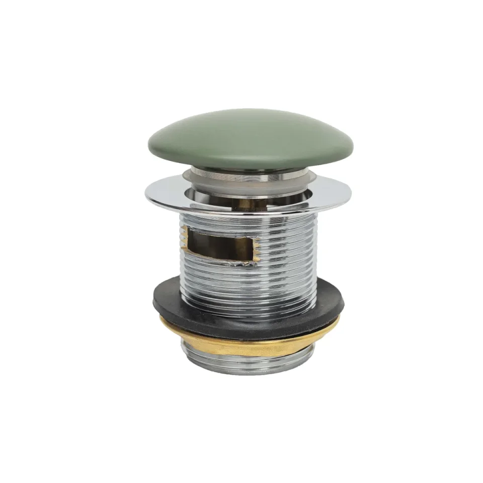 Bc Designs Push Down Bath Waste 70mm (slotted) Khaki Green product image - Image 1