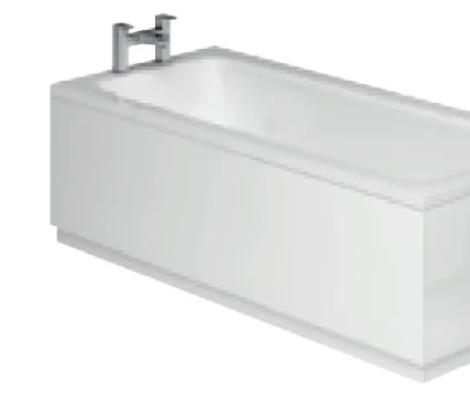 Cubico Nala Wooden Front Bath Panel Gloss White 1800mm detail view - Image 2