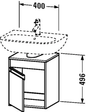 Duravit Kt Vanity Unit 360x400, 1dr R Graphite Matt product image - Image 1
