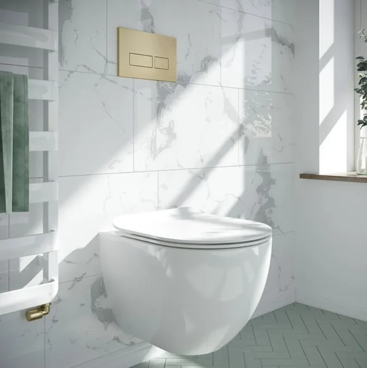 Crosswater Glide Ii Wall Hung Toilet Rimless 46 White detail view - Image 2
