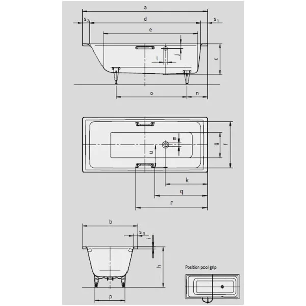 Kaldewei Puro 1700 X 800mm With Side Overflow (excl. Feet) detail view - Image 4
