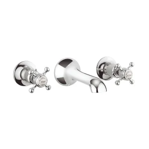 Crosswater Belgravia Crosshead 3 Tap Hole Basin Mixer Chrome