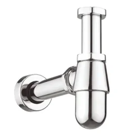 Crosswater Bottle Trap Shallow Seal 400mm Pipe Chrome detail view - Image 2