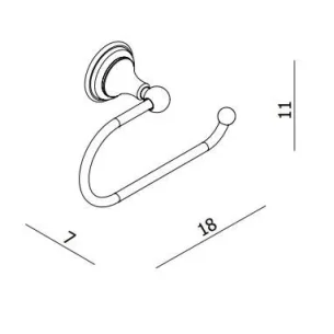 Crosswater Belgravia Toilet Roll Holder Chrome technical drawing - Image 3