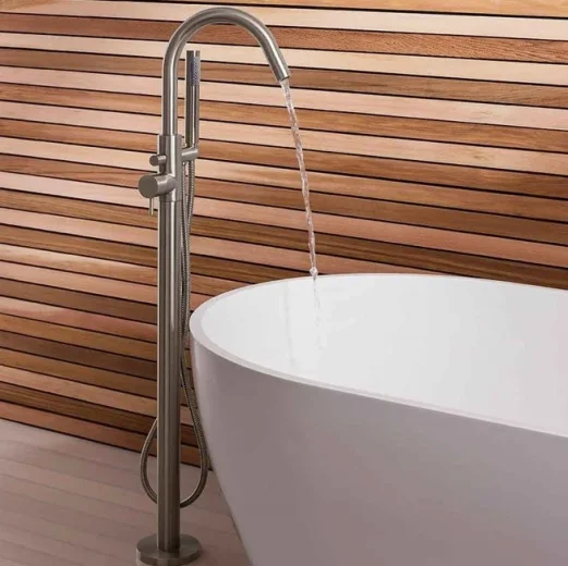 Crosswater Mpro Bath Shower Mixer Floor Standing Stainless detail view - Image 3