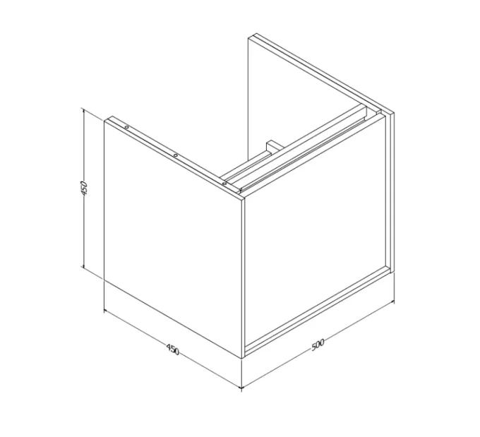 Crosswater Infinity Single Drawer Unit 500 Windsor Oak technical drawing - Image 2