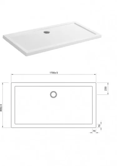 Crosswater Walk-in Shower Tray 800x1700 product image - Image 1