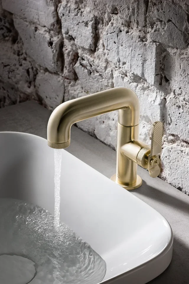 Crosswater Union Basin Mono Brushed Brass detail view - Image 2