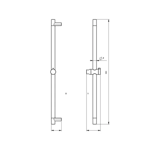 Crosswater Mpro Slide Rail 700mm Matt Black detail view - Image 4