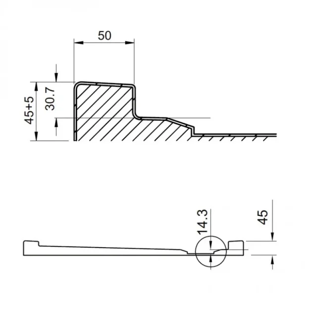 Crosswater Square Shower Tray 800 45mm detail view - Image 3