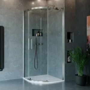 Crosswater Optix Quadrant 900x900 Right Hand Brushed Nickel