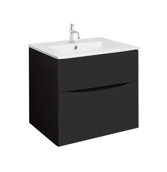 Crosswater Glide Ii 2 Drawer Basin Unit 600 Matt Black