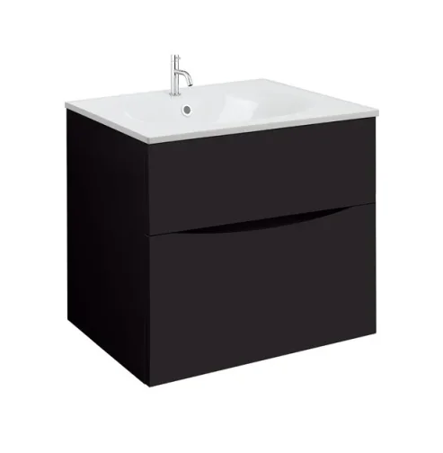 Crosswater Glide Ii 2 Drawer Basin Unit 600 Matt Black detail view - Image 5