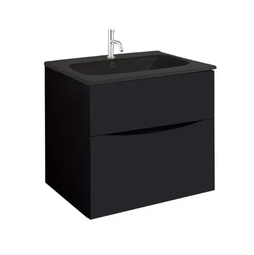 Crosswater Glide Ii 2 Drawer Basin Unit 600 Matt Black detail view - Image 7