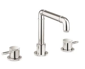 Crosswater MPRO Industrial 3 Hole Deck Mounted Basin Tap Set Chrome