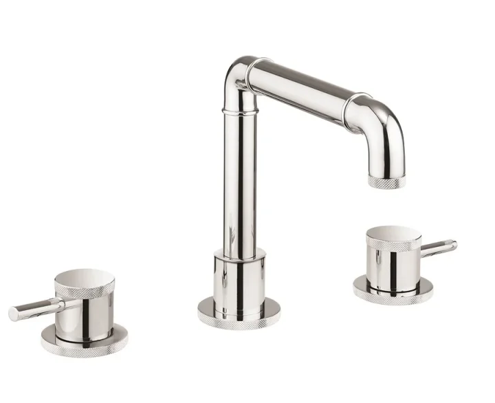 Crosswater MPRO Industrial 3 Hole Deck Mounted Basin Tap Set Chrome product image - Image 1