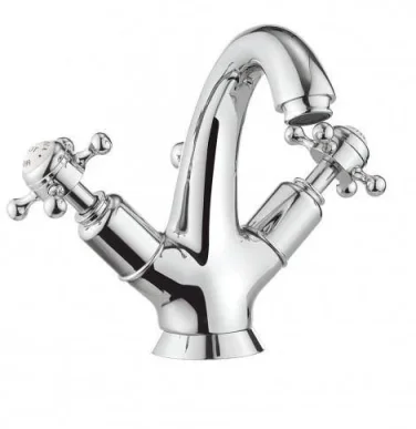 Crosswater Belgravia Crosshead High Neck Mono Basin With Waste Deck Mounted Chrome detail view - Image 2