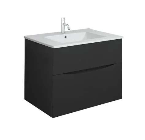 Crosswater Glide Ii 2 Drawer Basin Unit 700 Matt Black product image - Image 1