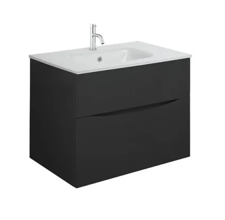Crosswater Glide Ii 2 Drawer Basin Unit 700 Matt Black detail view - Image 6