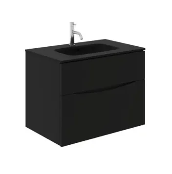 Crosswater Glide Ii 2 Drawer Basin Unit 700 Matt Black detail view - Image 7