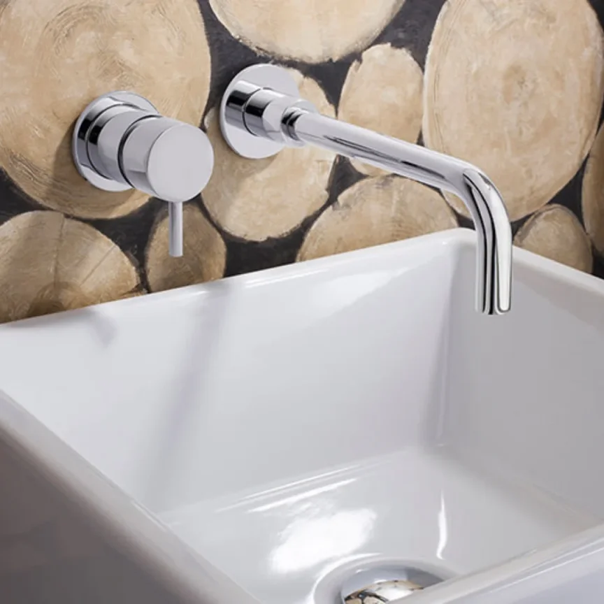 Crosswater Mpro Basin 2 Hole Set Wall Mounted Chrome detail view - Image 2