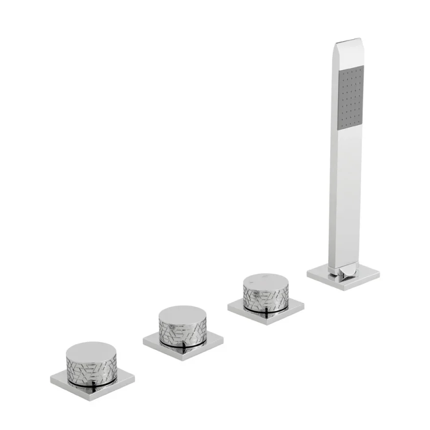 Vado Omika 4 Hole Bath Shower Mixer Without Spout Chrome product image - Image 1