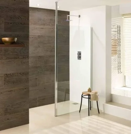 Eastbrook Valliant Square Pole Walk In 8mm 500x1950 Chrome product image - Image 1