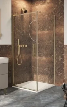 Crosswater Asura 8mm Side Panel For Hinged Door 800 Brushed Brass