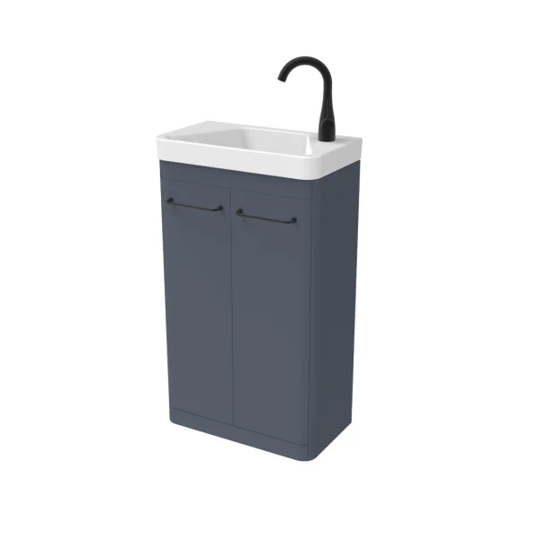 Saneux Hyde 50cm 2 Door Floor Standing Unit & Plinth - Matte Fiord