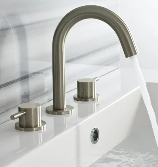 Crosswater Mpro Basin 3 Hole Set Wall Mounted Stainless detail view - Image 2