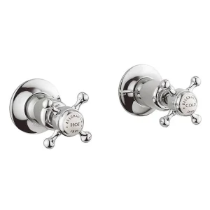 Crosswater Belgravia Crosshead Wall Stop Taps Chrome