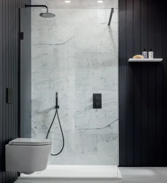 Crosswater Mpro Shower Kit & Wall Out Matt Black detail view - Image 6