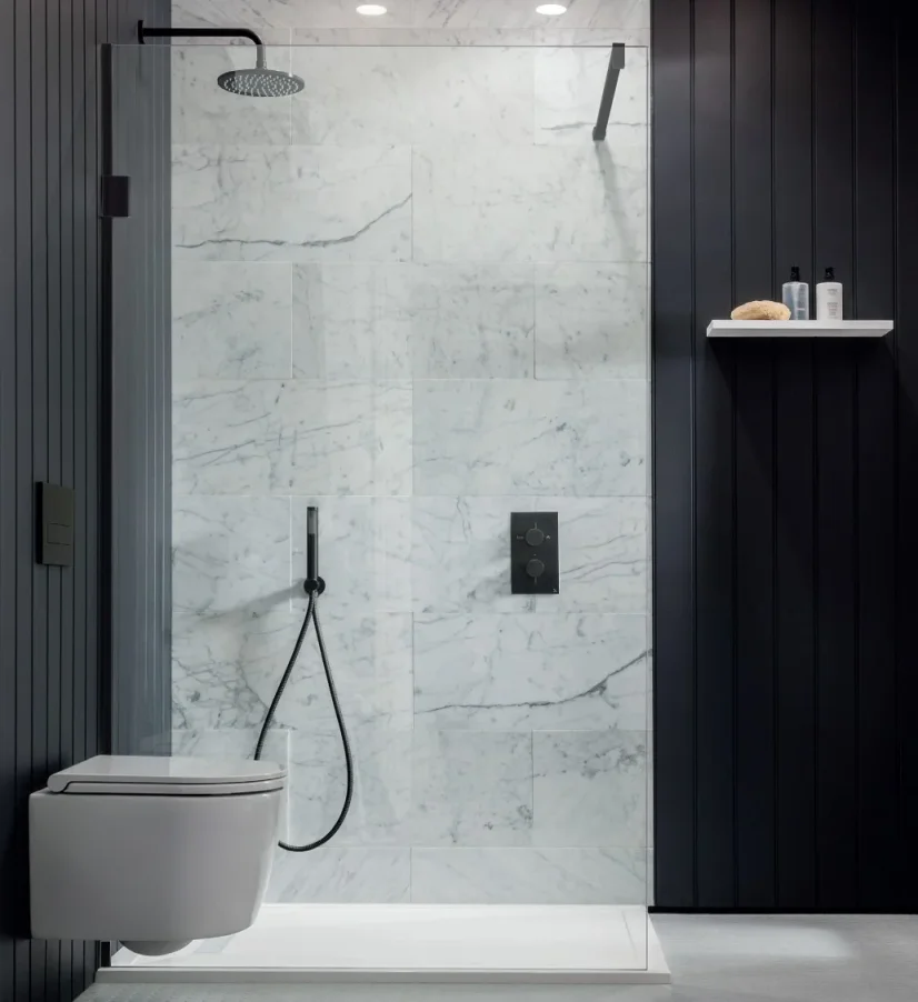 Crosswater Mpro Shower Kit & Wall Out Matt Black detail view - Image 4