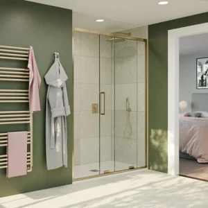 Crosswater Optix Sliding Door 1400 Brushed Brass