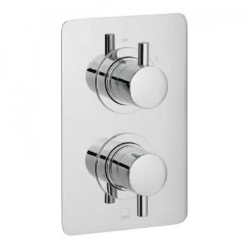 Vado Dx Celsius 2 Outlet 2 Handle Concealed Thermostatic Valve Soft Square Backplate Chrome product image - Image 1