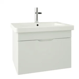 Saneux Indigo 60cm 1 Drawer Wall Mounted Unit - Gloss White