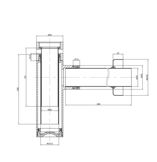 Crosswater Bottle Trap Millennium Tall 400mm Pipe Chrome detail view - Image 4