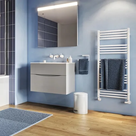 Crosswater Mpro Towel Warmer 480x1380 Matt White detail view - Image 2