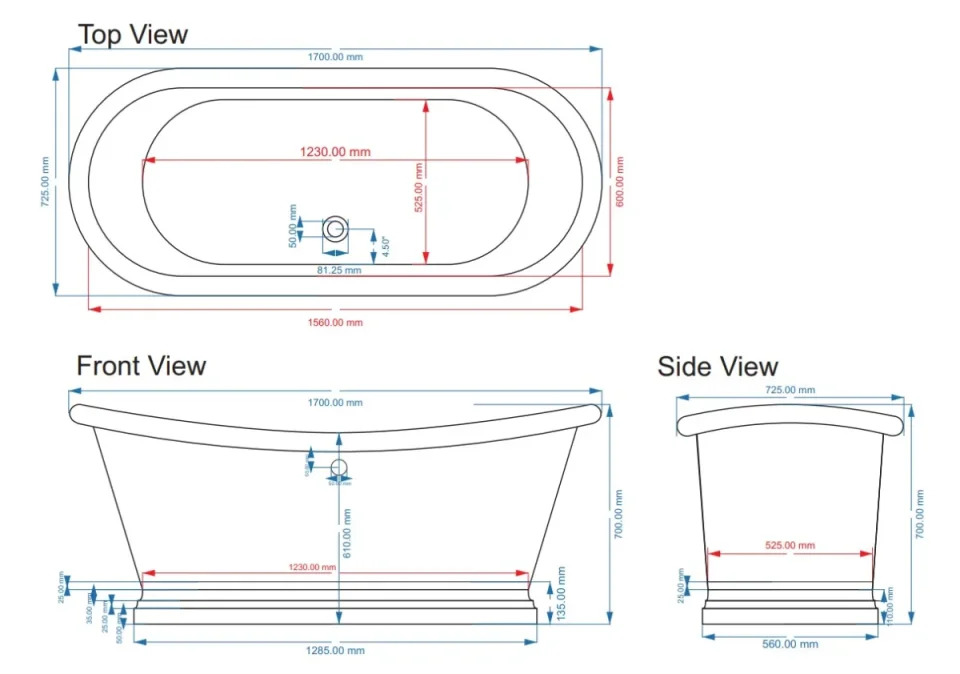 Bc Designs 1700 Copper Bath Copper/verdigris detail view - Image 1