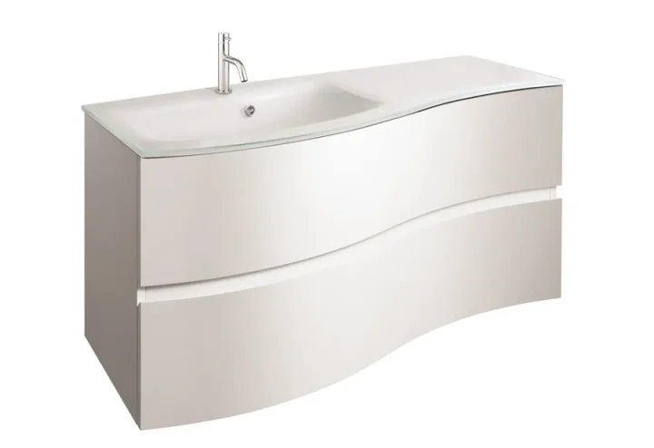 Crosswater Svelte S Basin Glass 1000 1th Ice White detail view - Image 2