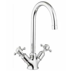 Crosswater Belgravia Cruciform Kitchen Mixer Deck Mounted Chrome