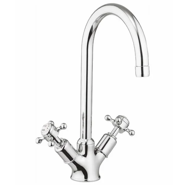 Crosswater Belgravia Cruciform Kitchen Mixer Deck Mounted Chrome product image - Image 1